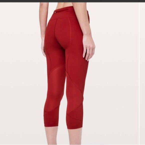 Lululemon Pace Rival Crop Womens 4 Dark Red 22" Inseam W6AXMS - Picture 5 of 12